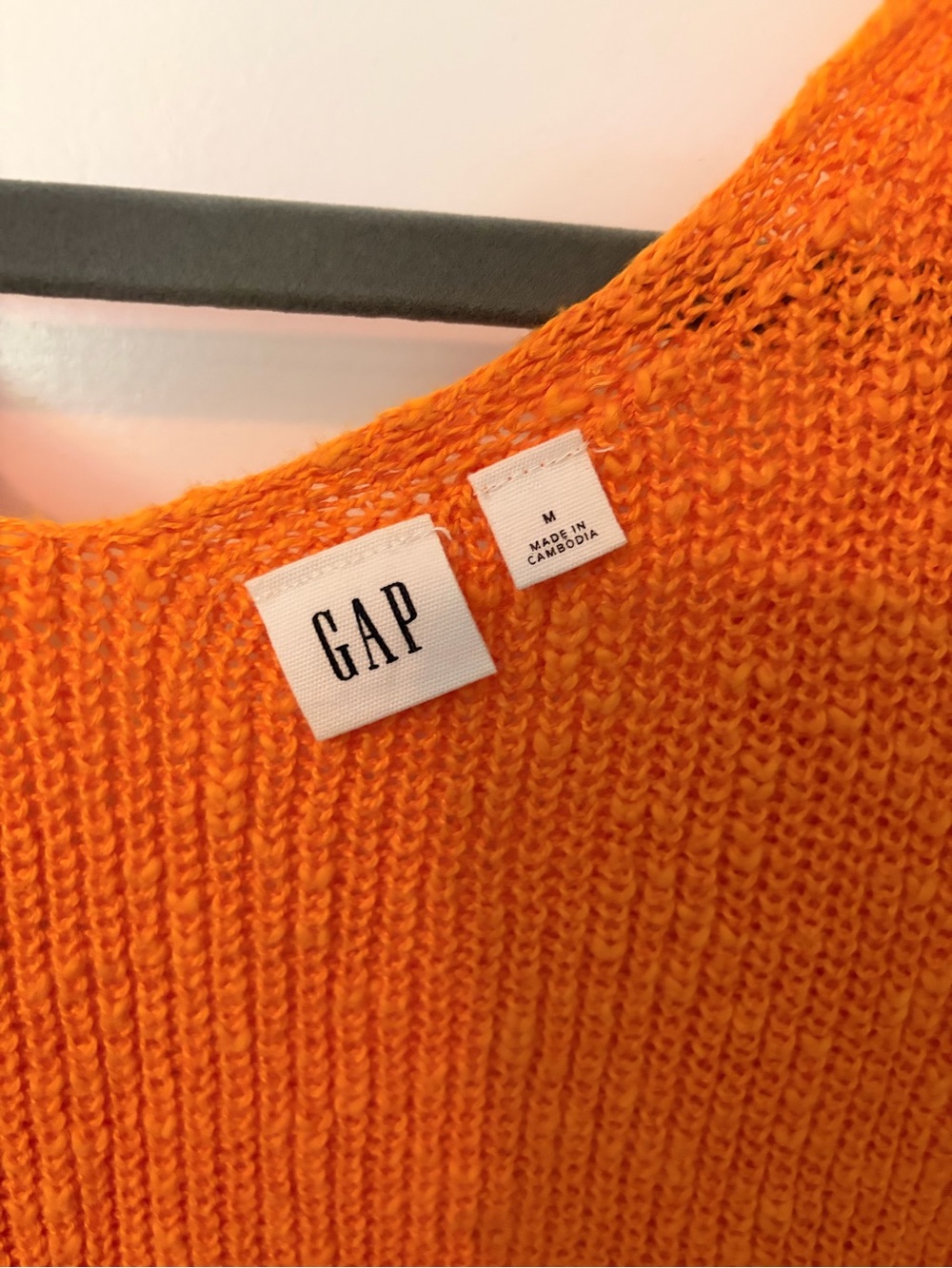 GAP V-Neck Knit Tank Top - Orange - Picture 2 of 4